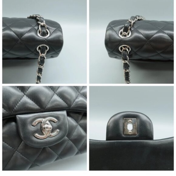 100% Authentic CHANEL CF Jumbo Black Leather Shoulder Bag - Picture 9 of 12